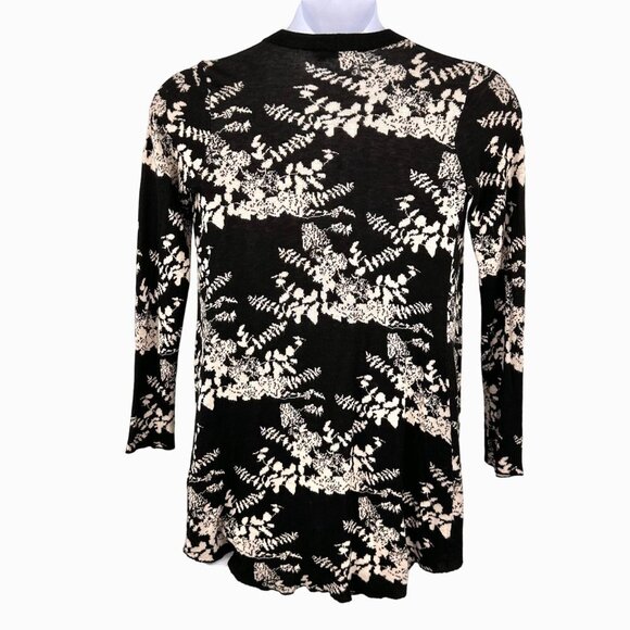 BELLDINI OPEN FRONT HI LOW FLOWY FLORAL PRINT CARDIGAN SWEATER - S - Picture 2 of 5